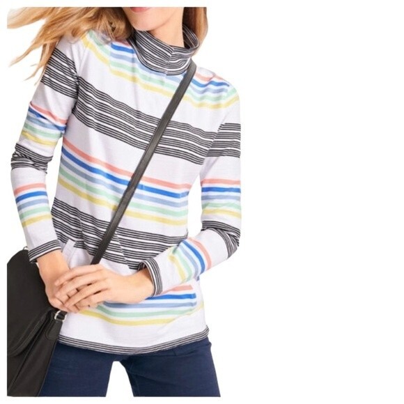 Talbots T by Talbots Striped Slub French Terry Pullover Sweater Top Long Sleeve - Picture 16 of 16